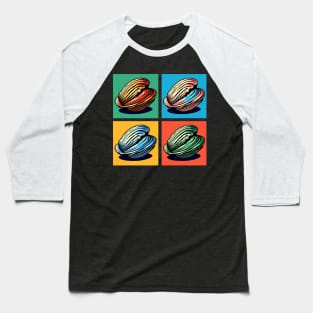Pop Hard Clams Art - Trendy Marine Life Baseball T-Shirt